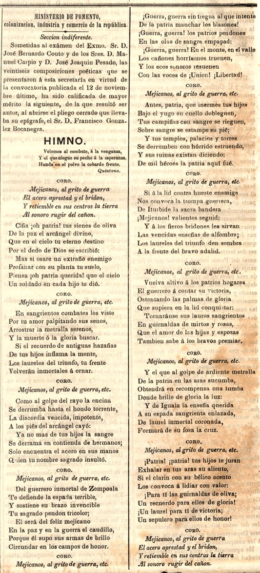 Crónica de Torreón: El Himno Nacional, un testimonio interesante