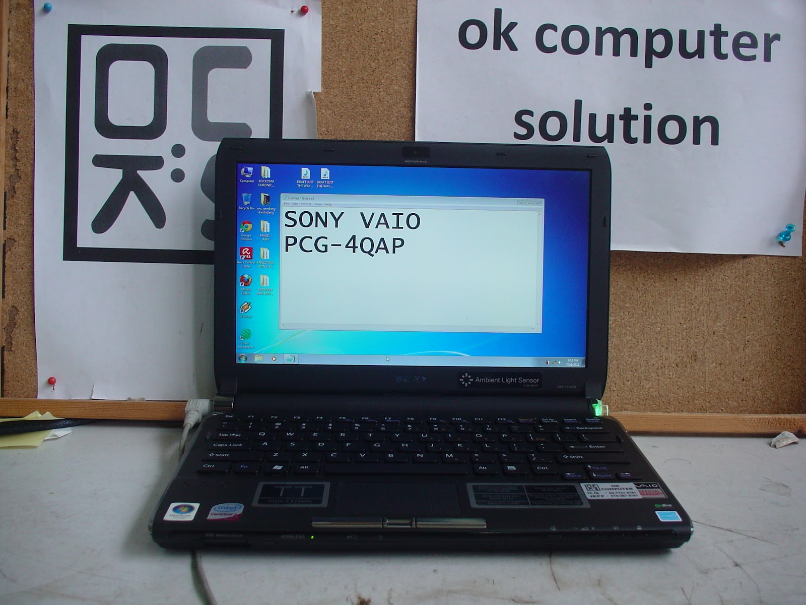 OK COMPUTER SOLUTION Repair Laptop Sony Vaio Pcg4qap