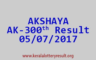 AKSHAYA Lottery AK 300 Results 5-7-2017