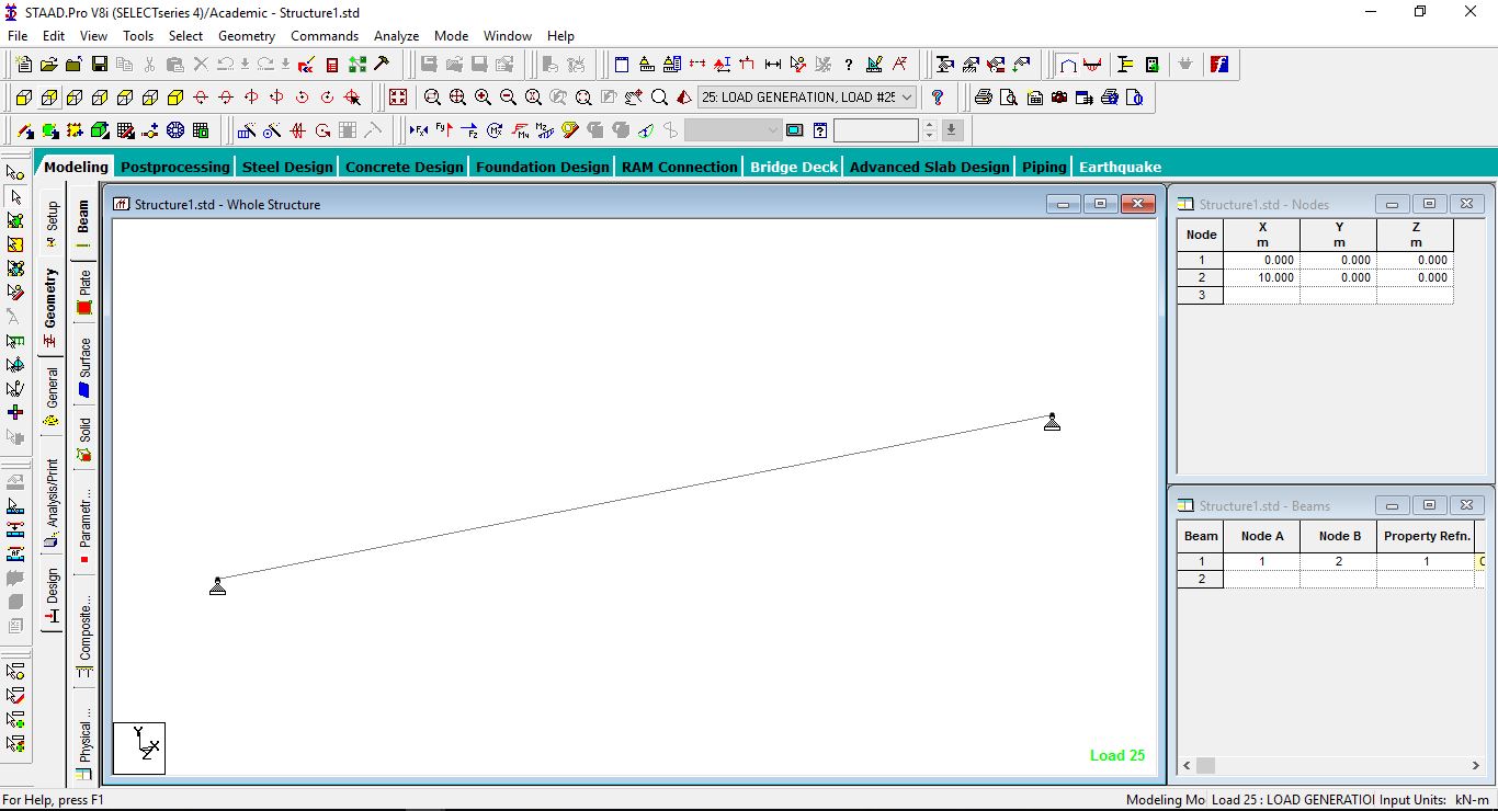 Structural Solutions STAAD PRO MOVING LOADS ANALYSIS