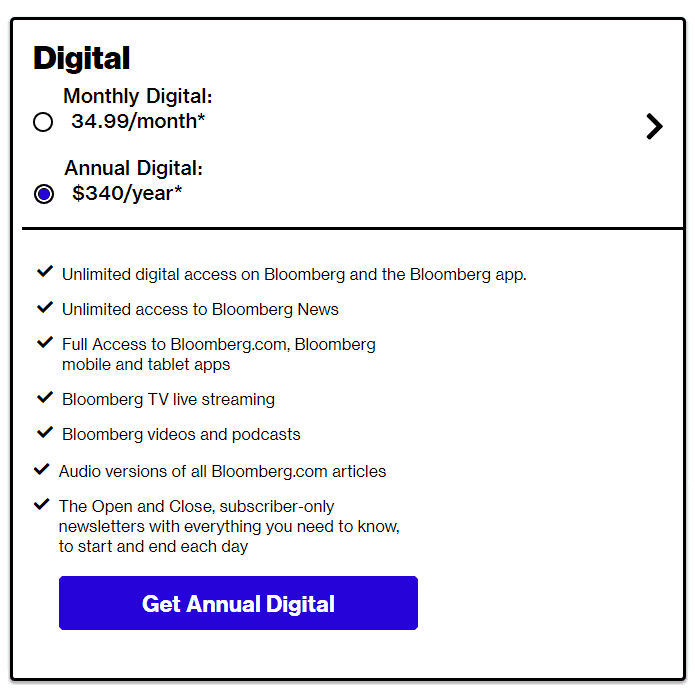 Bloomberg Subscription Discount The Several Benefits of Digital Option