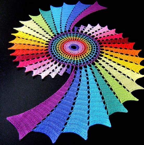 Rainbow Double Spiral Free Crochet Pattern