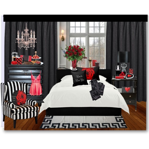 Designer Home Décor by Susan Red Rose with Black Valentine Bedroom Decor