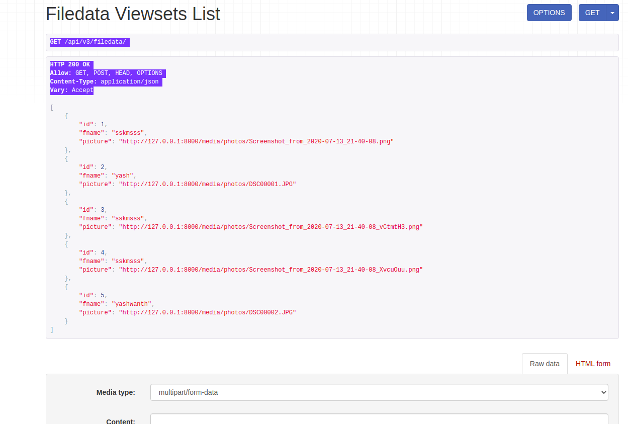 Django talk How to change content type in django restframework api
