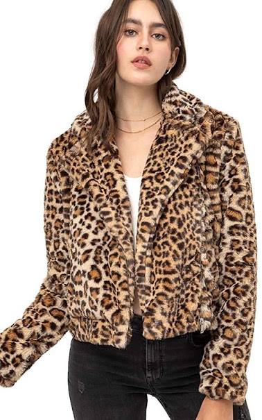 Leopard Women's Faux Fur Coats Jackets