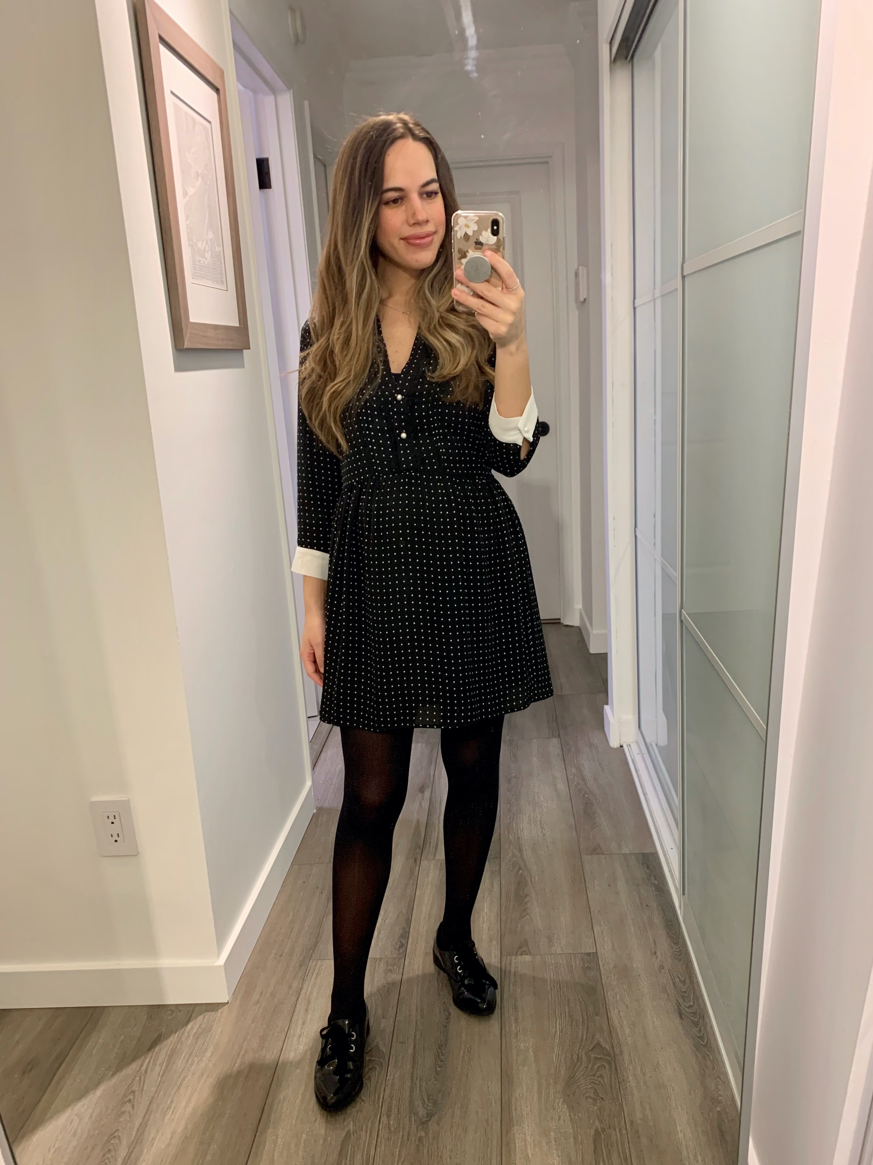 Jules in Flats - Polka Dot Mini Dress (Business Casual Workwear on a Budget)