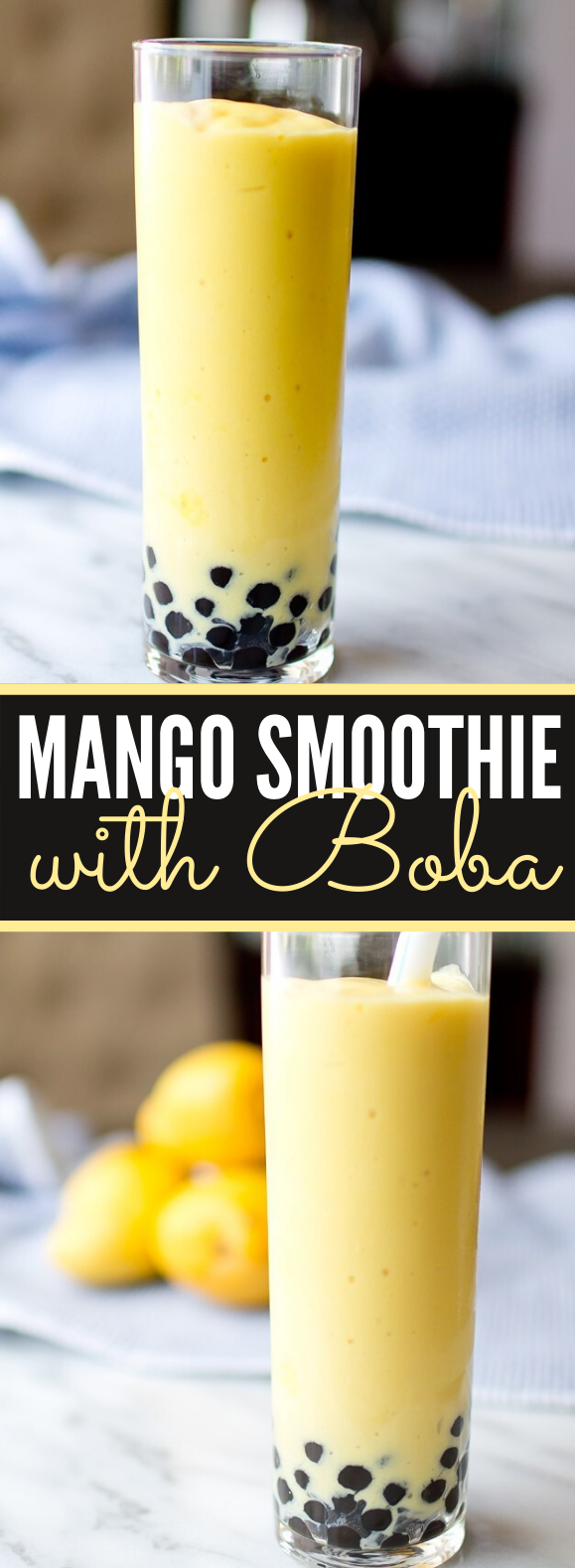 MANGO SMOOTHIE WITH BOBA drinks freshdrink