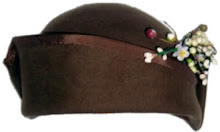 brown felt cloche with flower spray