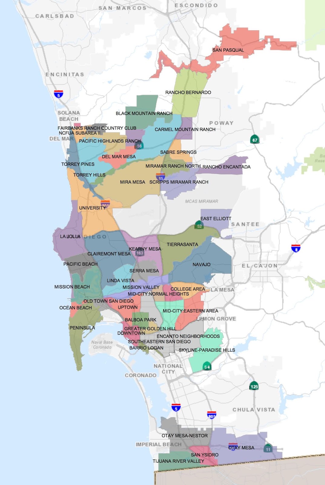 San Diego City Limits Map Lakes, Ponds & Pools Master Page: San Diego City & County