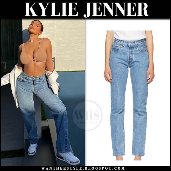 Kylie Jenner in skinny jeans and black fur slides on April 5 ~ I want her  style - What celebrities wore and where to buy it. Celebrity Style