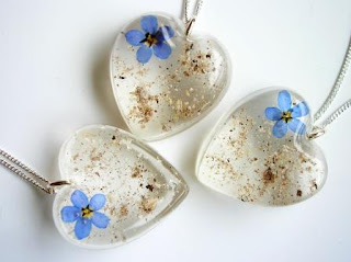 Real forget me not flower and ashes necklaces