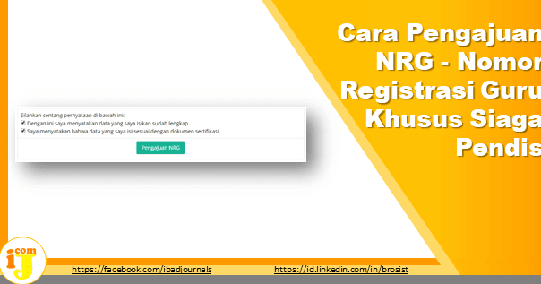Cara Pengajuan NRG Nomor Registrasi Guru Khusus Siaga