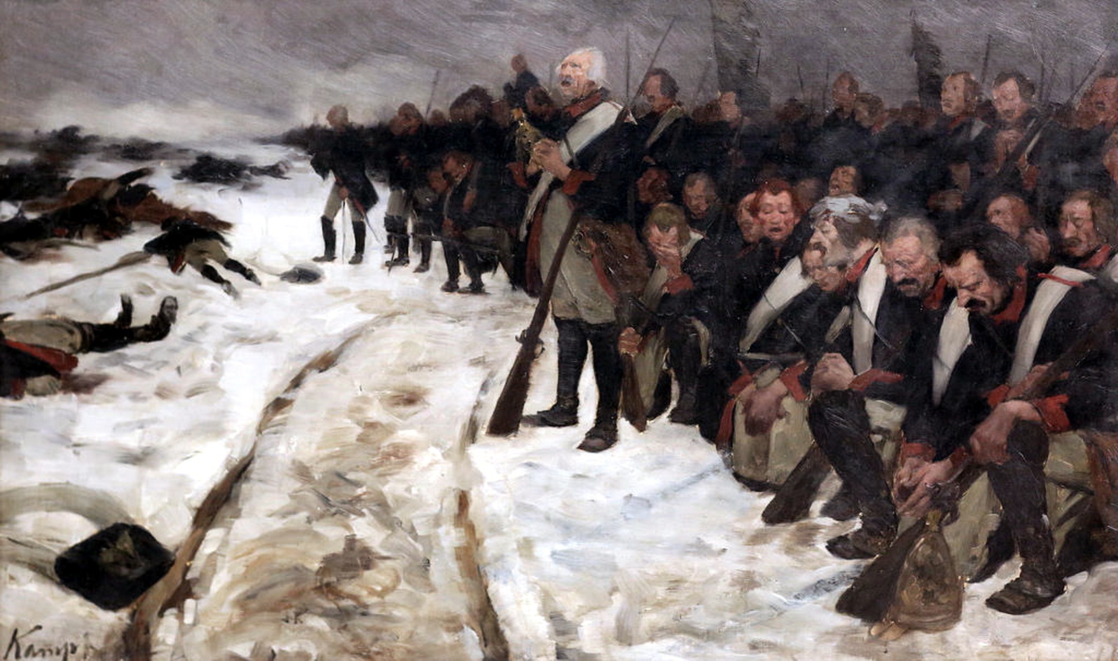 MILITARY PAINTINGS Friedrich the Great and His Troops Singing at Leuthen (1757) MILITARY PAINTINGS Friedrich the Great and His Troops Singing at Leuthen (1757)