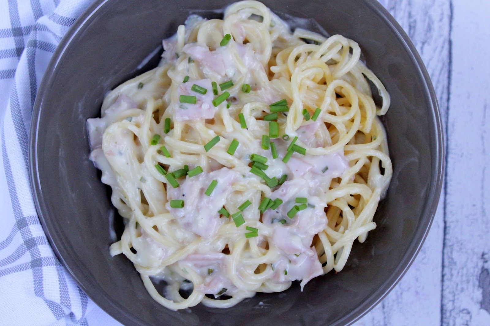 spaghetti schinken sahne soße