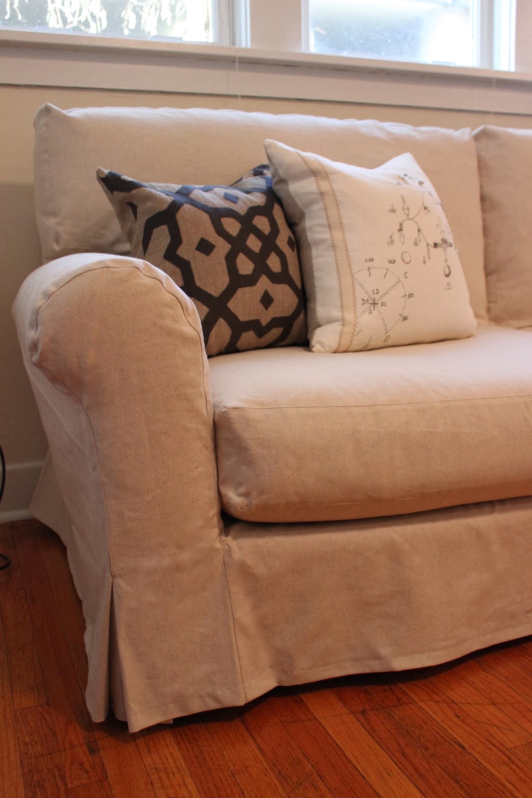 Custom Slipcovers by Shelley Topstitched Couch