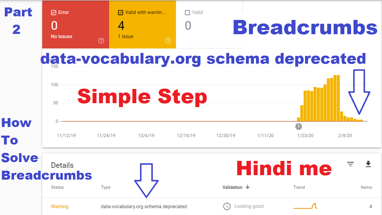 How to fix Breadcrumbs Error schema deprecated