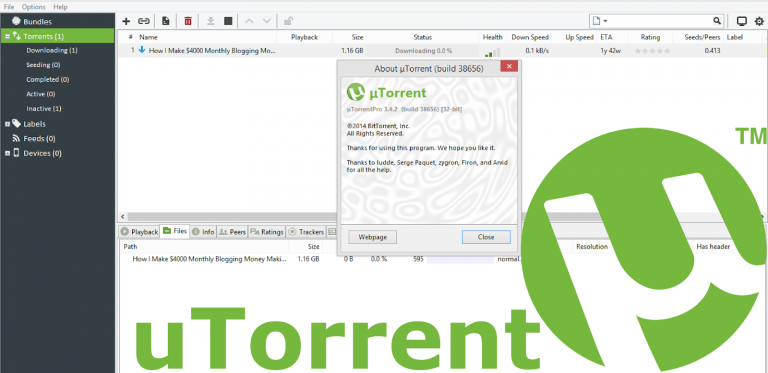 utorrent 3.5.0 build 44178 ads-free & pro patch