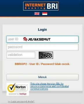 Kode Kesalahan BBR00P2 Internet Banking BRI