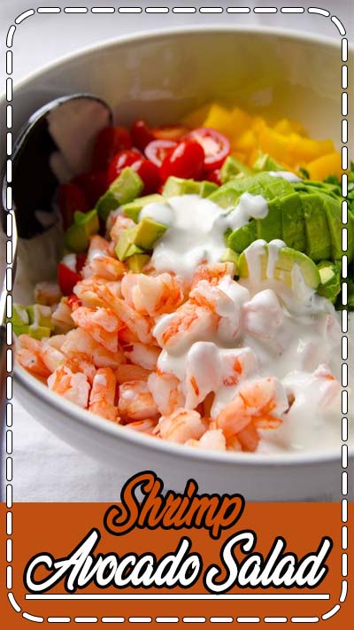 Yummy and light! Creamy Shrimp Salad with Avocado. About 160 calories a serving...great! | blogger Olena on iFoodReal