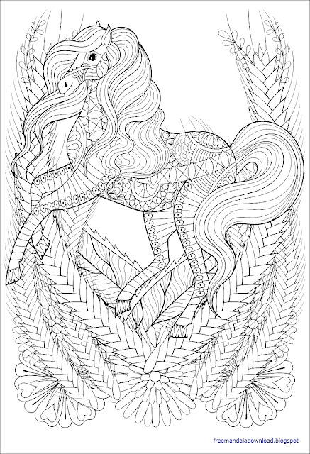 Malvorlagen Pferd Mandala