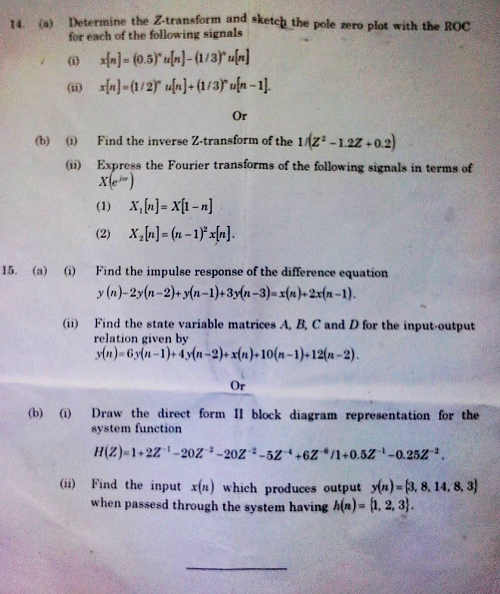 EC2204 Signals and Systems May June 2012 Question Paper University