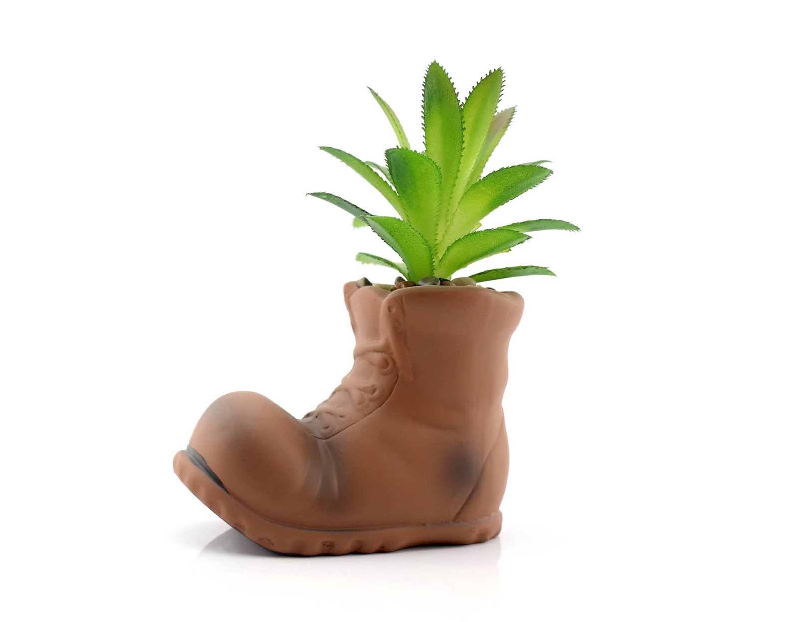 Dan the Pixar Fan Wall·E Inspired Ceramic Boot— Faux Succulent Planter