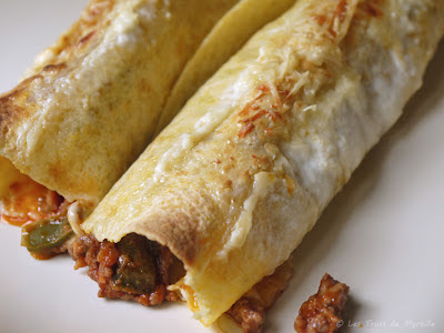 Burritos gratinés au boeuf, bacon et poivron (voir la recette)