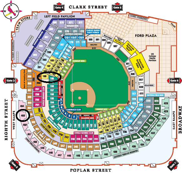 Busch Stadium Entrance Map