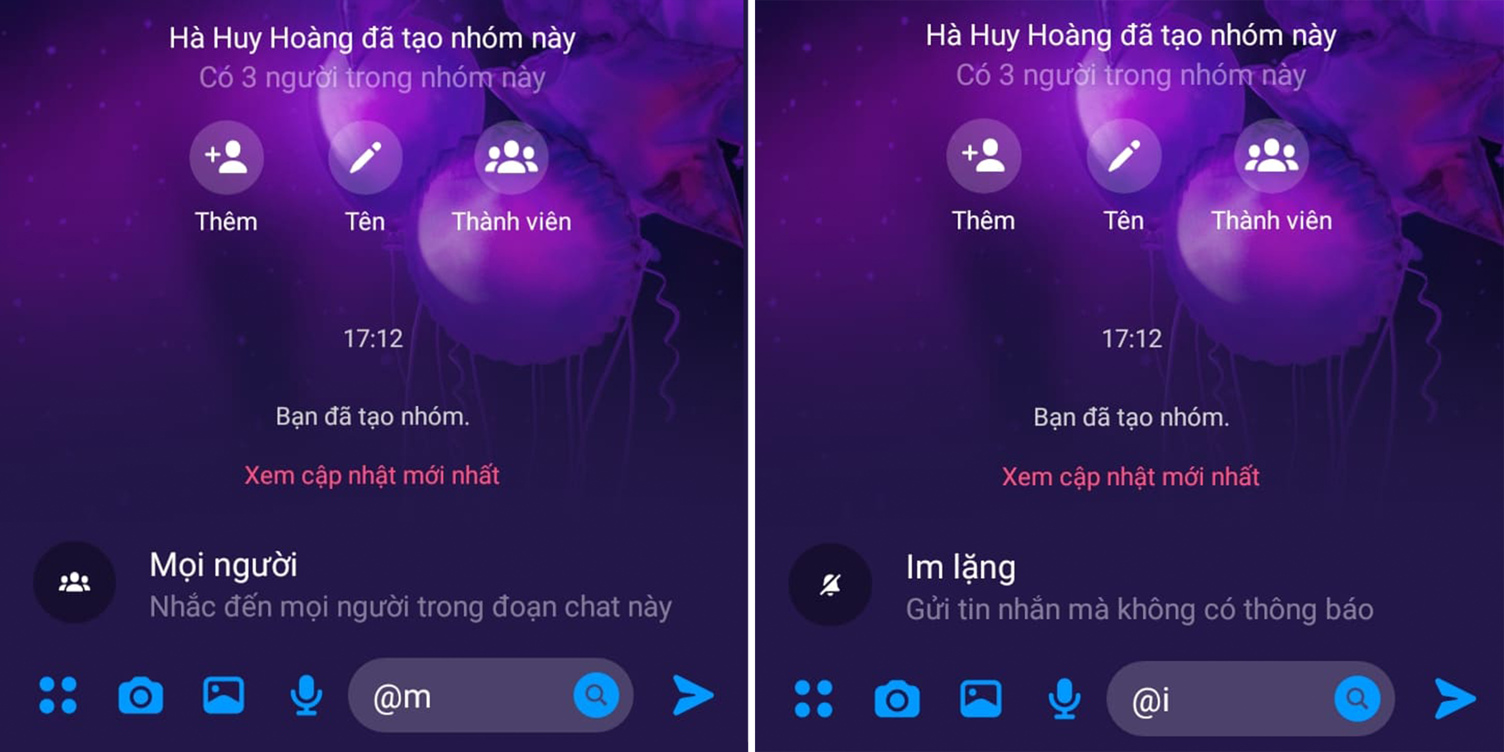 Messenger có tính năng cho phép tag tất cả mọi người trong nhóm