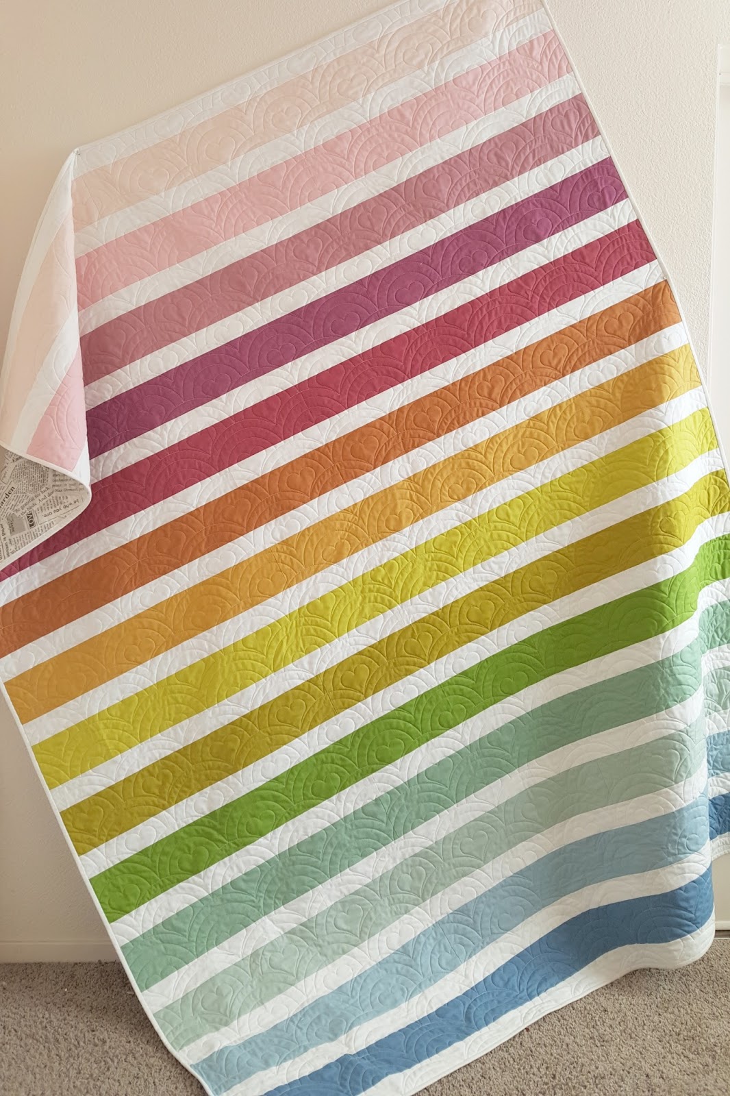 Woodberry Way: Muted rainbow stripe quilt tutorial