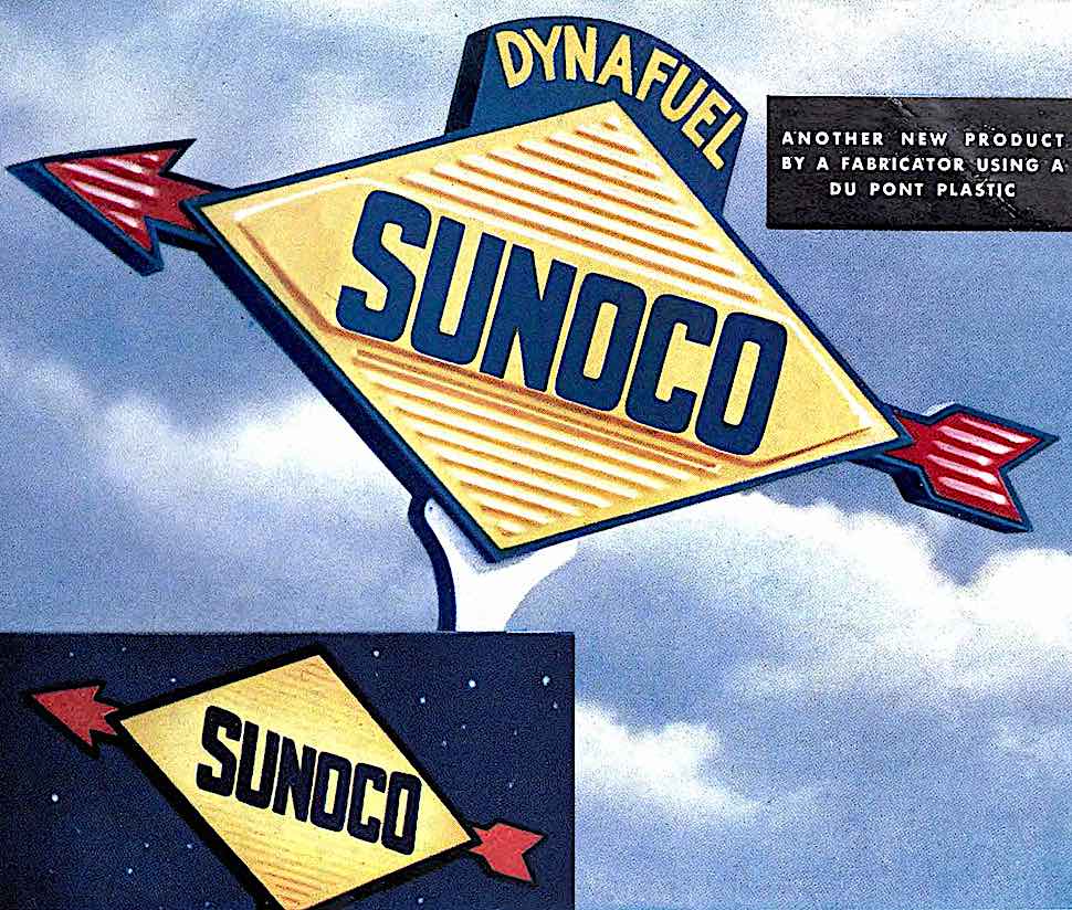 1948 Sunoco gasoline sign a 1948 Sunoco gasoline sign, a color photograph