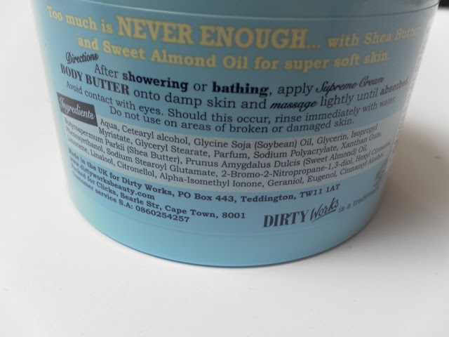 A picture of Dirty Works Supreme Cream Body Butter