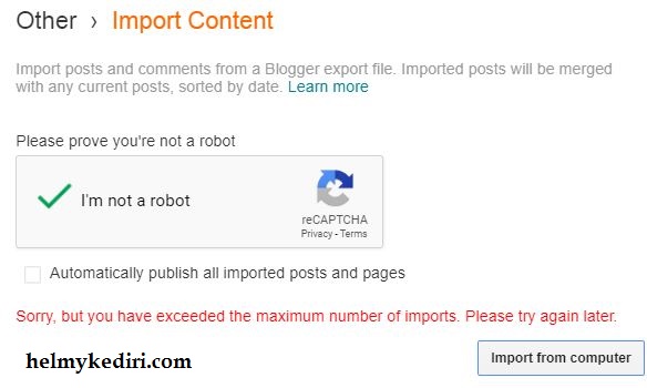 5 Cara Mengatasi Limit Import Artikel Diblogger Blogspot Blog Orang It