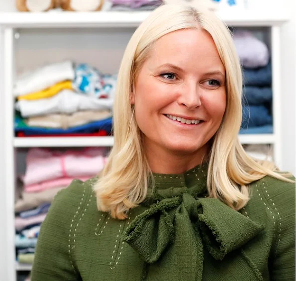 Crown Princess Mette Marit wore Christian Louboutin pumps, attended the opening of the Gallery Normisjon's Pilestredet recycling shop