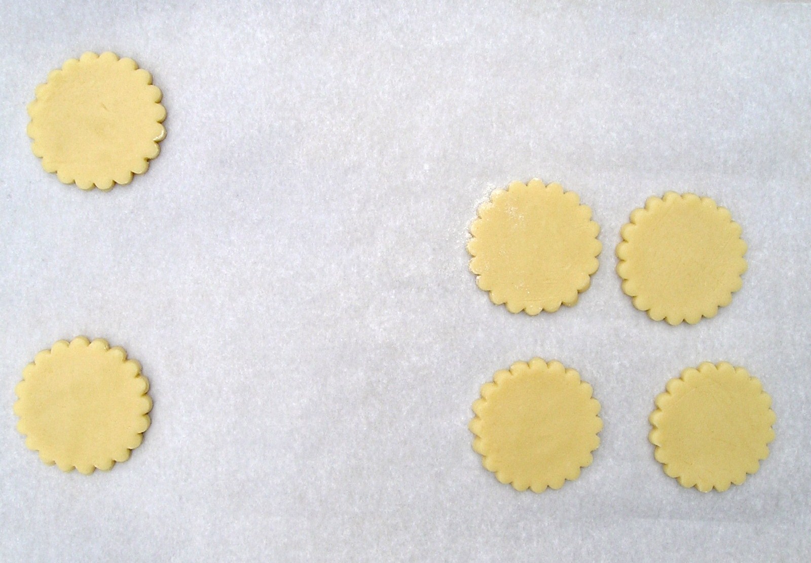 Room temperature dough from batch 1 but I rerolled it using flour