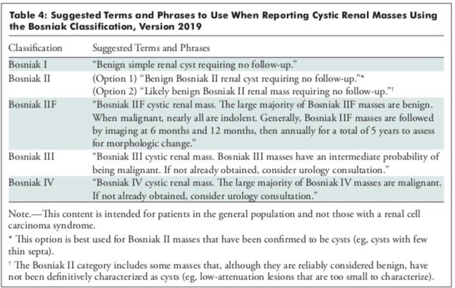 New Bosniak classification 2019 Sumer's Radiology Blog