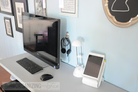 Now it's neat and tidy - no more messy cords! Find out how to do it :: OrganizingMadeFun.com