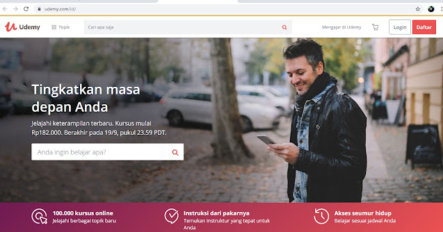 udemy tampilan website kursus online udemy