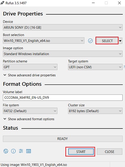 creating a boot usb for windows 10