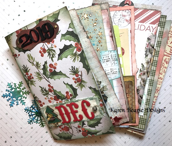 Karen Bearse Designs Christmas Junk Journal Part 3 with the Pocket Notebook.
