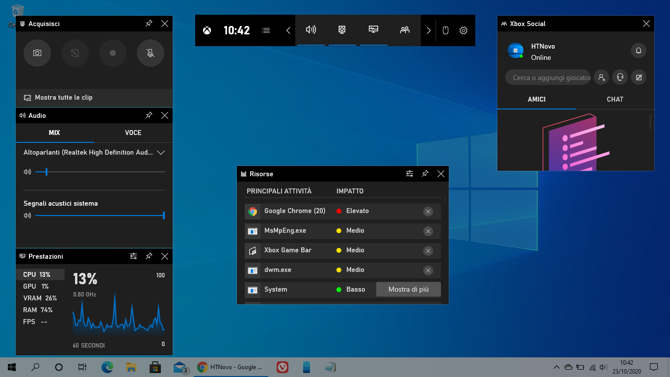 Risorse di Xbox Game Bar è un nuovo Task Manager per Windows 10