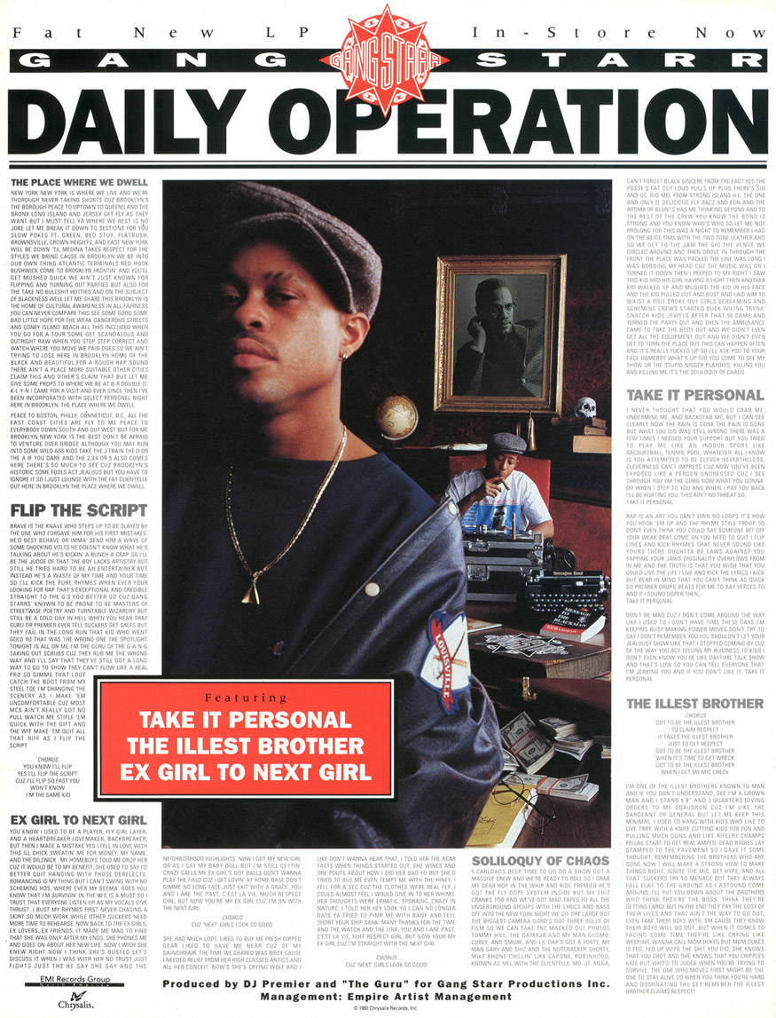 HipHop-TheGoldenEra: Album Review : Gang Starr - Daily Operation