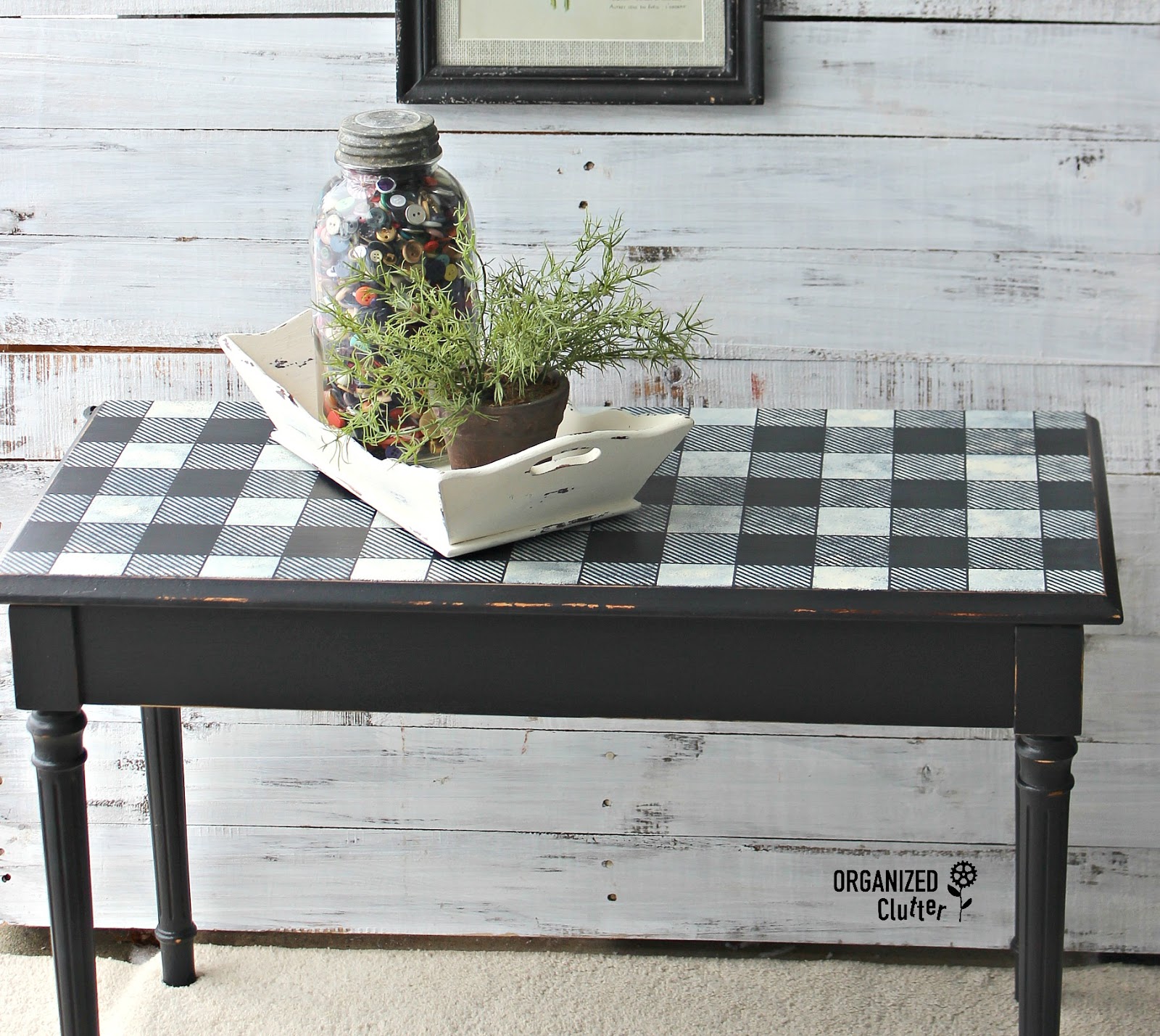 Garage Sale Piano Bench Upcycle With Buffalo Checks Antiques