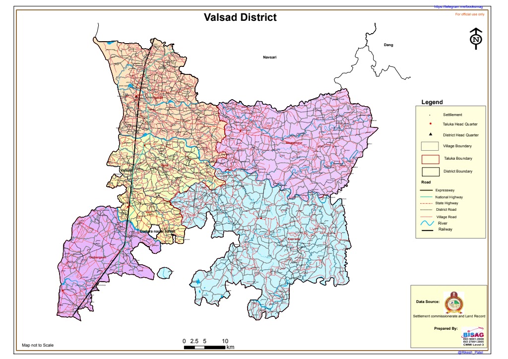 Valsad Dist Digital HD Map Pdf Download.