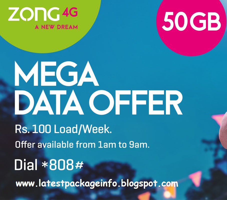 Zong Mega Data Offer 50GB for 1 Week Complete Info Latest Package Info