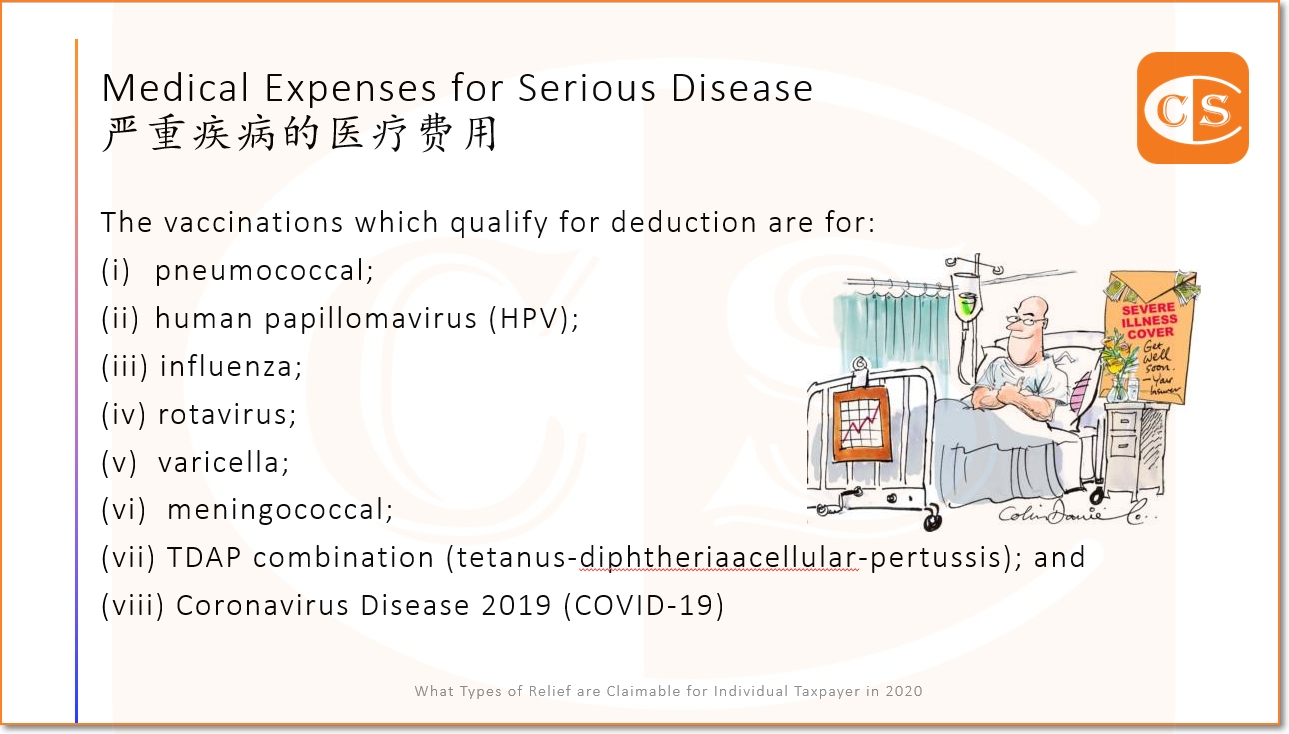 CCS & Co Plt 2020 个人所得税减免类型 6.1 严重疾病的医疗费用 [Types of Personal