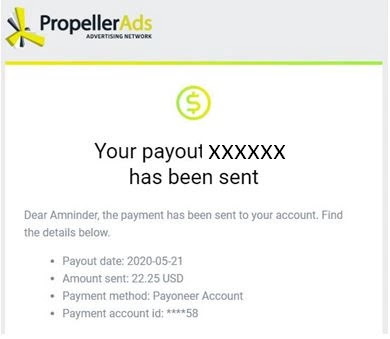 PropellerAds Payment Proof