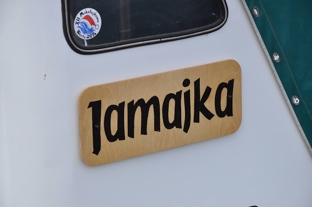 szyld na łódkę Jamajka ręcznie wypalany