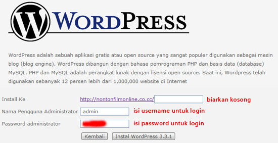 cara install wordpress idhostinger