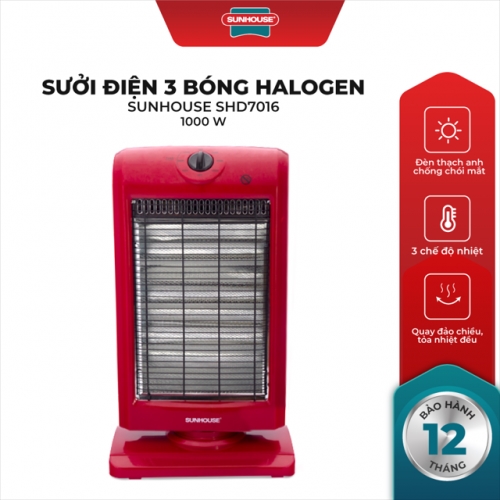 Sưởi Điện 3 Bóng Halogen Sunhouse SHD7016